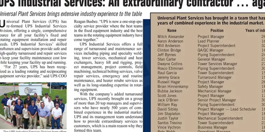 UPS Industrial Services: An Extraordinary Contractor